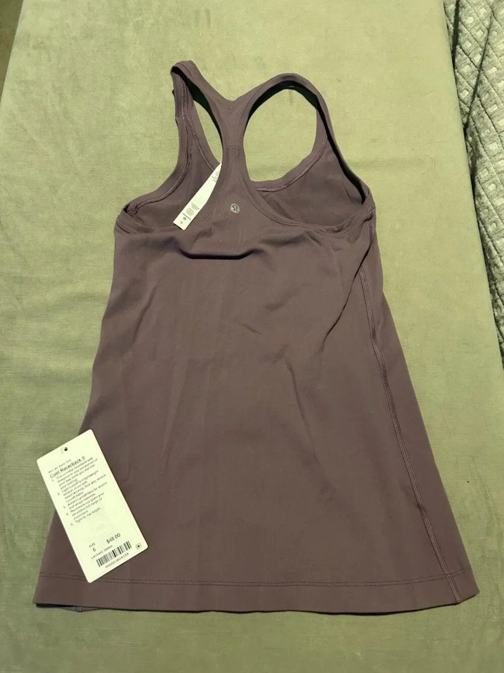 NWT Lululemon Cool Racerback Tank Top II Size 6 Dark Chrome Muted Plum Grey
